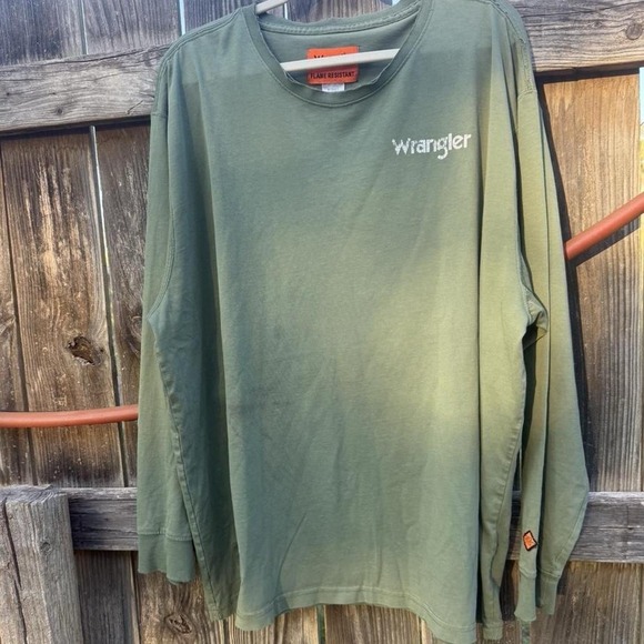 Wrangler Other - Wrangler Flame Resistant Long Sleeve American Flag Shirt Cotton Work Wear 3XL